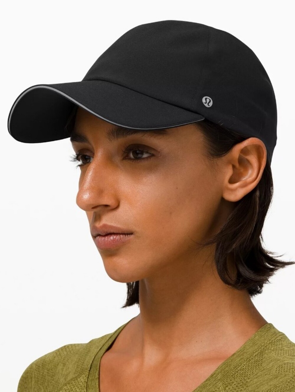 lululemon Fast And Free Hat Black Performance Baseball Cap with Reflective Trim